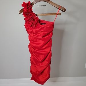 Hailey - Sexy Red Dress Asymmetrical Bodycon